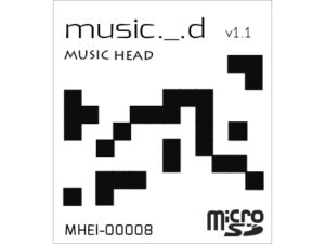 MUSIC HEAD 電子音楽音源集 | music._.d v1.1 - 生データを取り扱ったmicroSD作品。CDやレコードではなく直接的で高音質なWAVやmp3といった生のサウンドファイルに拘った製品です。サウンド的にエッジ感のあるシャープな音してます。電子音楽 Electronic 9track 5,000JPY (税込／送料無料)