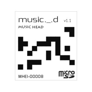 MUSIC HEAD 電子音楽音源集 | music._.d v1.1 - 生データを取り扱ったmicroSD作品。CDやレコードではなく直接的で高音質なWAVやmp3といった生のサウンドファイルに拘った製品です。サウンド的にエッジ感のあるシャープな音してます。電子音楽 Electronic 9track 5,000JPY (税込／送料無料)